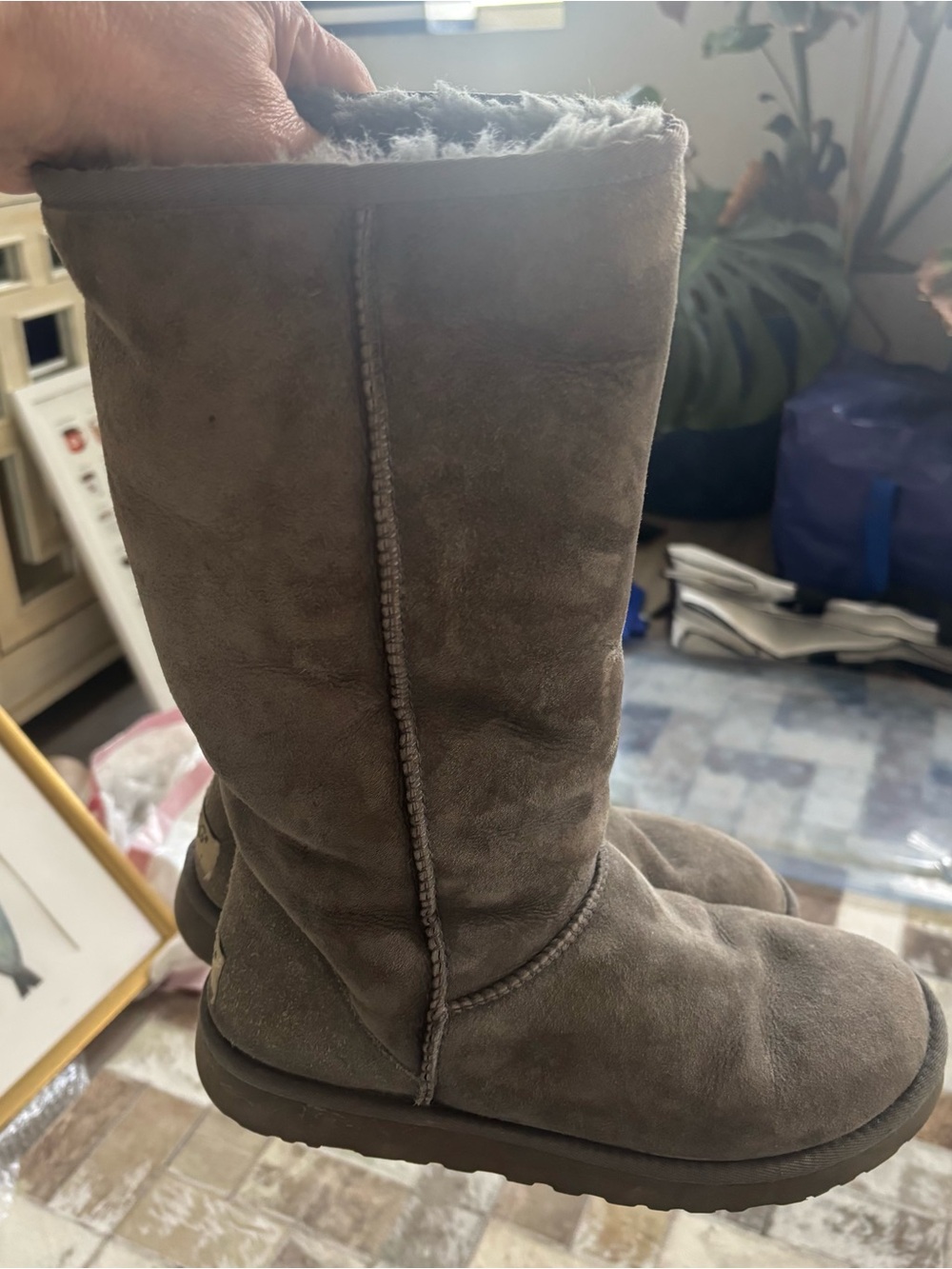 UGG Women's Tall Suede Winter Boots in Gray
